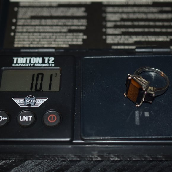 Sterling Silver Chuck Clemency Large 3 Stoned Genuine Black Spinel Ring - Picture 12 of 12